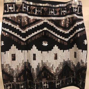 Express sequin print mini skirt size medium